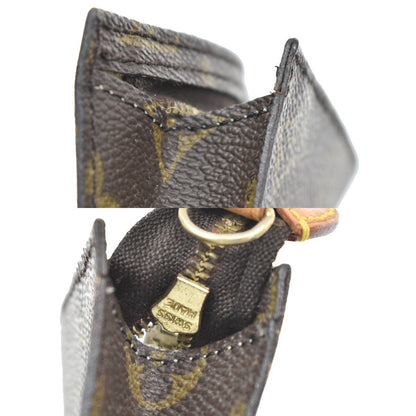 Louis Vuitton Vintage Bucket Zip Monogram Canvas, Brown, Leather, Clutch