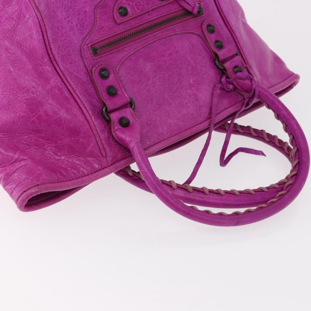 Balenciaga Classic Studs Sunday Tote Leather, Purple, Leather, Handbag