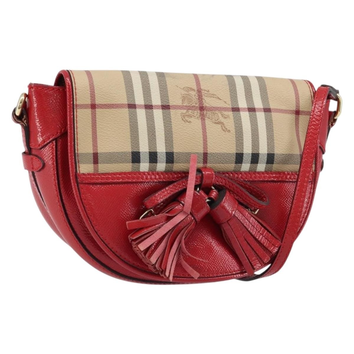 Burberry Maydown Haymarket Coated Canvas and Leather, Beige, Canvas, Shoulder Bag