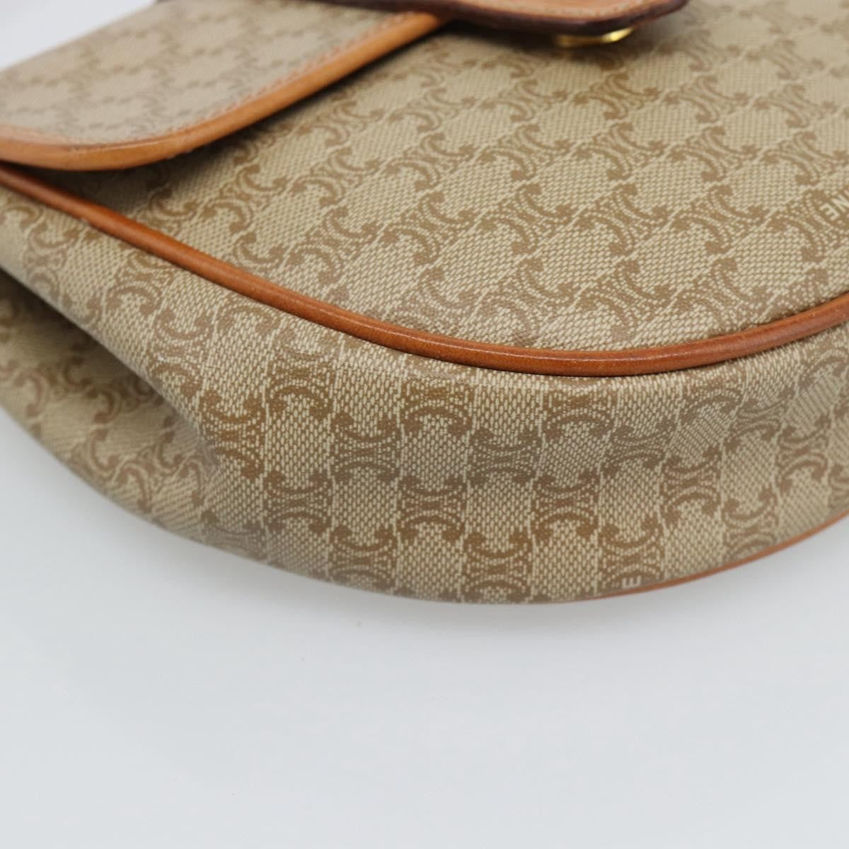 Celine Vintage Macadam Canvas and Leather, Beige, Canvas, Shoulder Bag