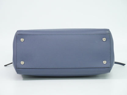Fendi DotCom Convertible Satchel Leather, Blue, Leather, Handbag