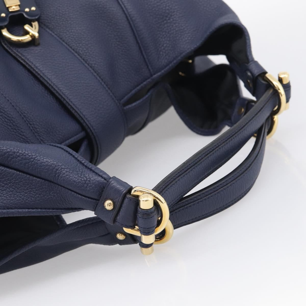 Loewe Calle Hobo Leather, Navy, Leather, Shoulder Bag