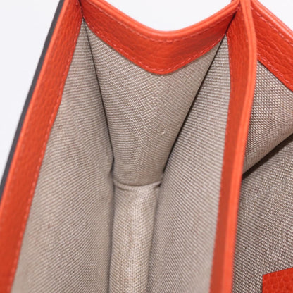 Gucci Interlocking Leather, Orange, Leather, Shoulder Bag