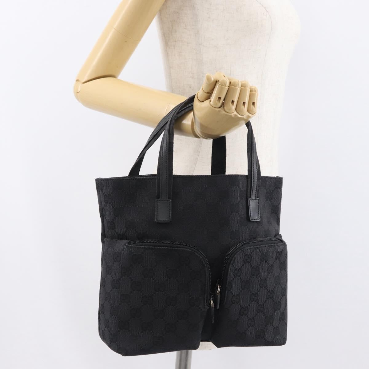 Gucci Double Pocket Tote GG Canvas and leather, Black, Canvas, Handbag