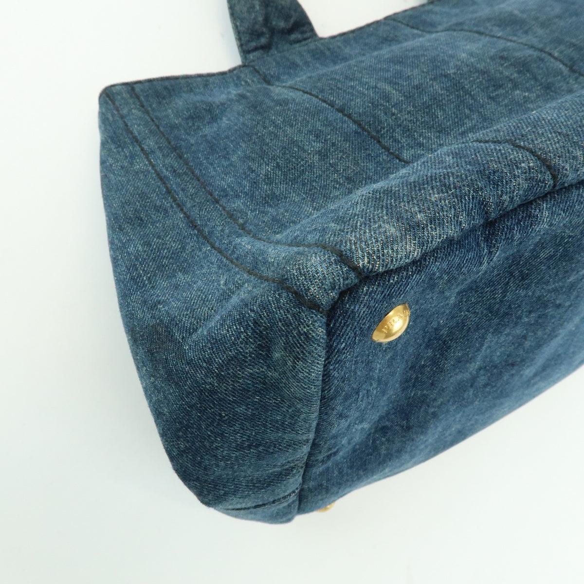 Prada Canapa Denim, Blue, Denim, Tote Bag