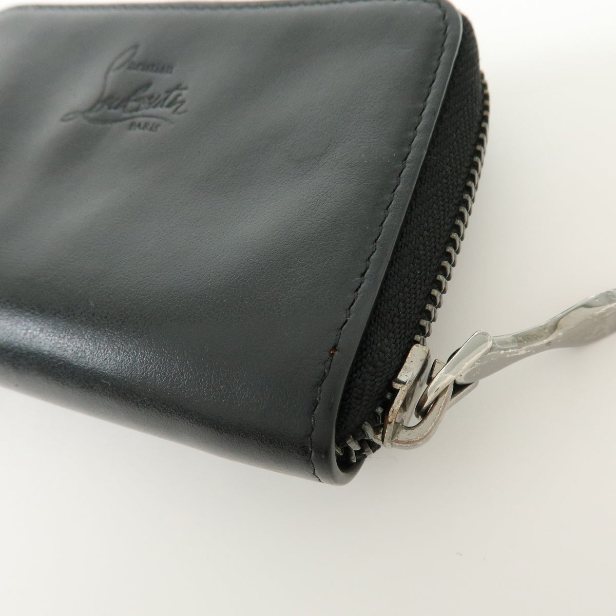 Christian Louboutin Panettone Coin Purse Spiked Leather, Black, Leather, Wallet