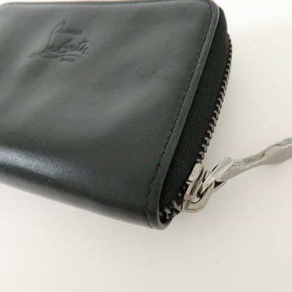 Christian Louboutin Panettone Coin Purse Spiked Leather, Black, Leather, Wallet