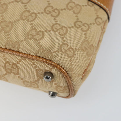 Gucci Vintage Ring Tote GG Canvas with Leather, Beige, Canvas, Tote Bag