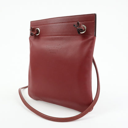 Hermes Aline Milo Lambskin and Swift, Burgundy, Leather, Handbag