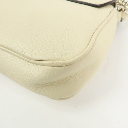 Gucci Soho Chain Leather, White, Leather, Crossbody Bag