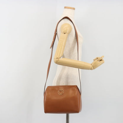 Celine Vintage Circle Logo Leather, Brown, Leather, Shoulder Bag