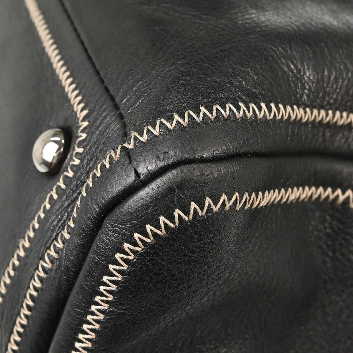 Chanel Vintage Bowler Lambskin, Black, Leather, Handbag