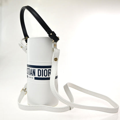 Christian Dior Vibe Bottle Holder Printed Leather, White, Leather, Shoulder Bag