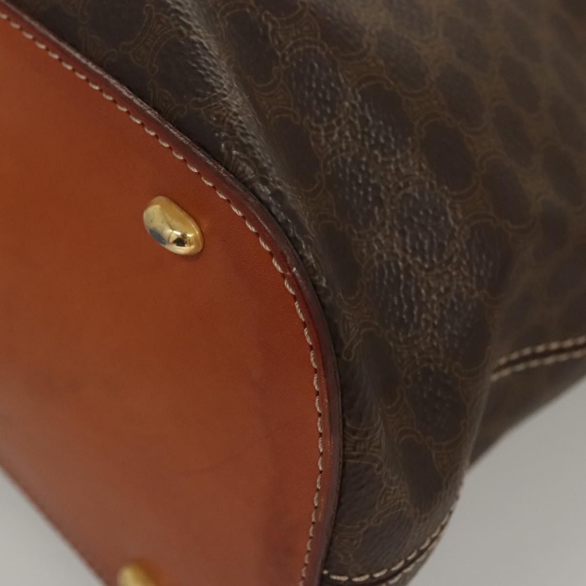 Celine Macadam Macadam with leather, Brown, Canvas, Handbag