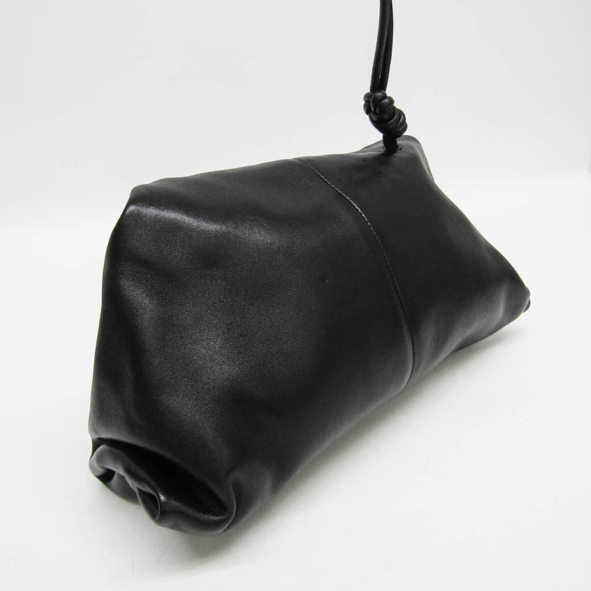 Bottega Veneta BV Trine Fold Clutch Leather, Black, Leather, Clutch