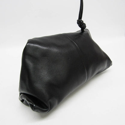 Bottega Veneta BV Trine Fold Clutch Leather, Black, Leather, Clutch