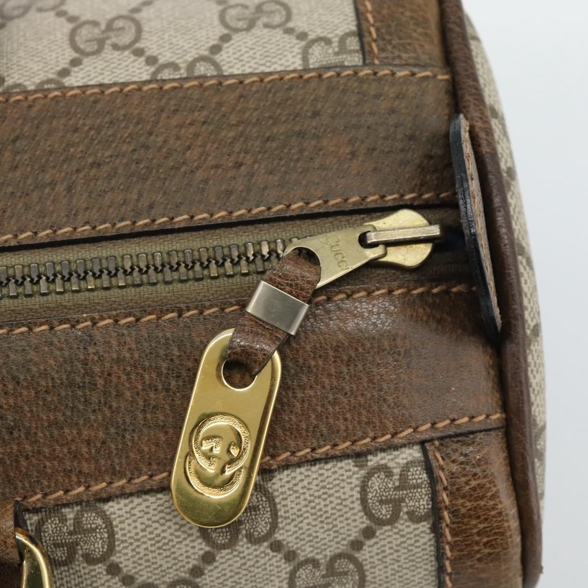 Gucci Vintage Web Boston GG Coated Canvas, Beige, Canvas, Handbag