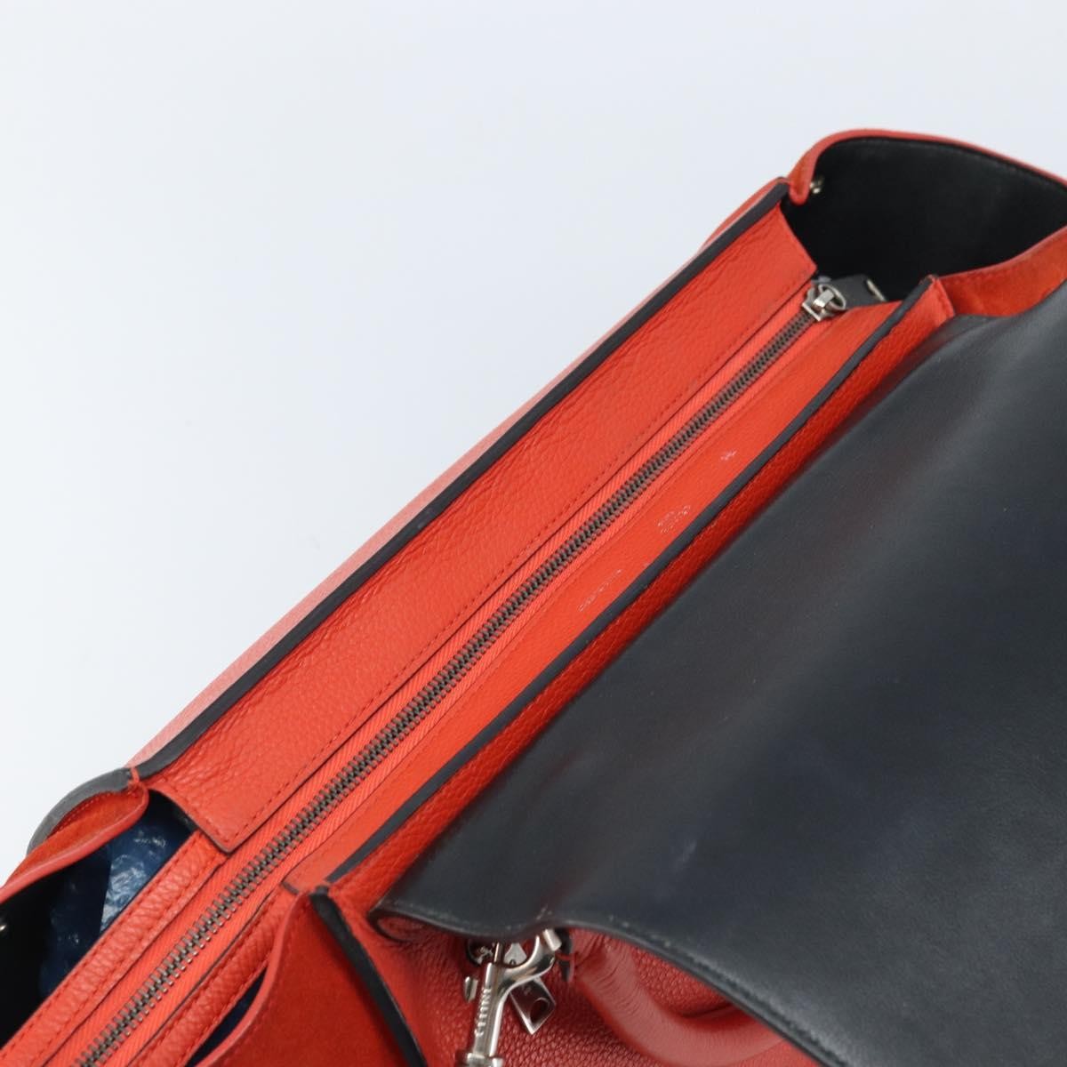 Celine Trapeze Leather with Suede, Orange, Leather, Handbag