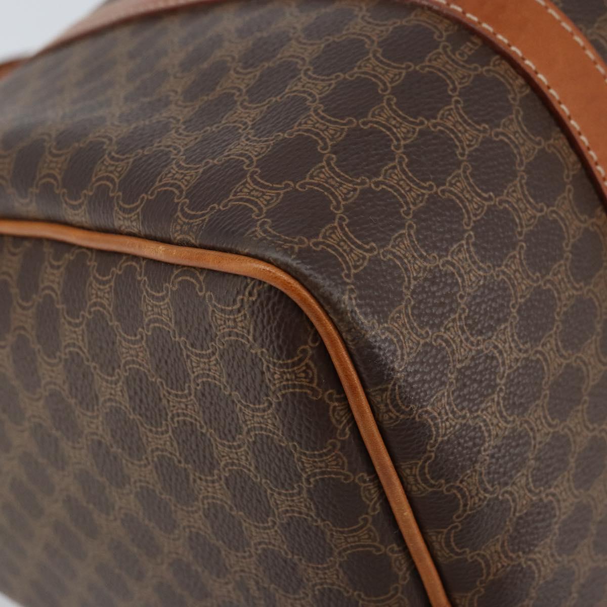 Celine Vintage Macadam Boston bag Canvas and Leather, BROWN, CANVAS, Handbag