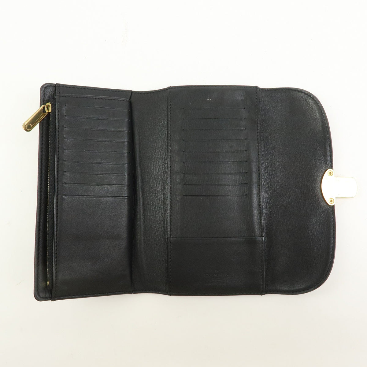 Louis Vuitton Amelia Mahina Leather, Black, Leather, Wallet
