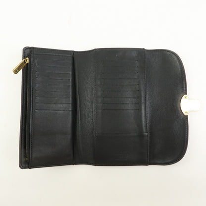 Louis Vuitton Amelia Mahina Leather, Black, Leather, Wallet
