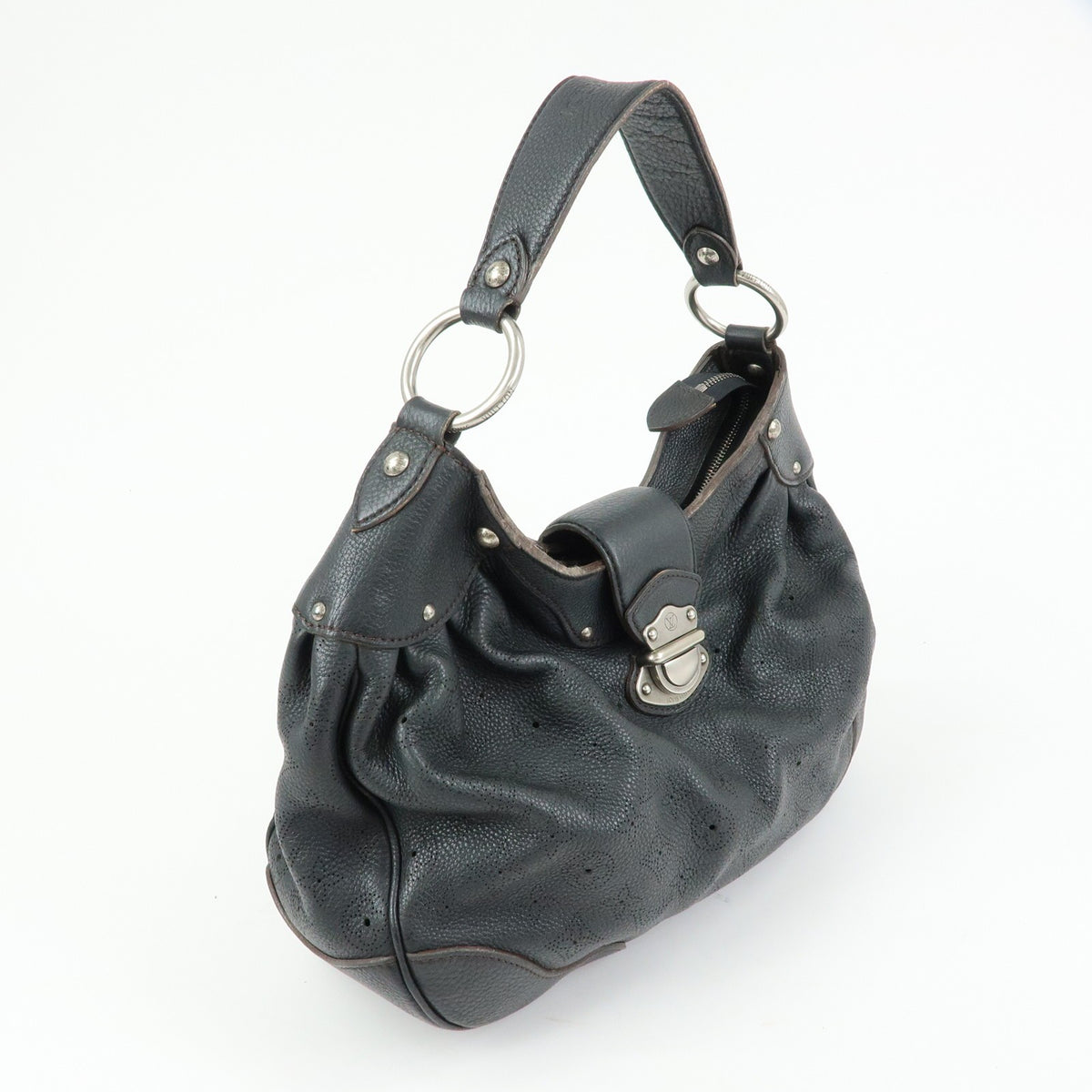 Louis Vuitton Solar Mahina Leather, Black, Leather, Handbag