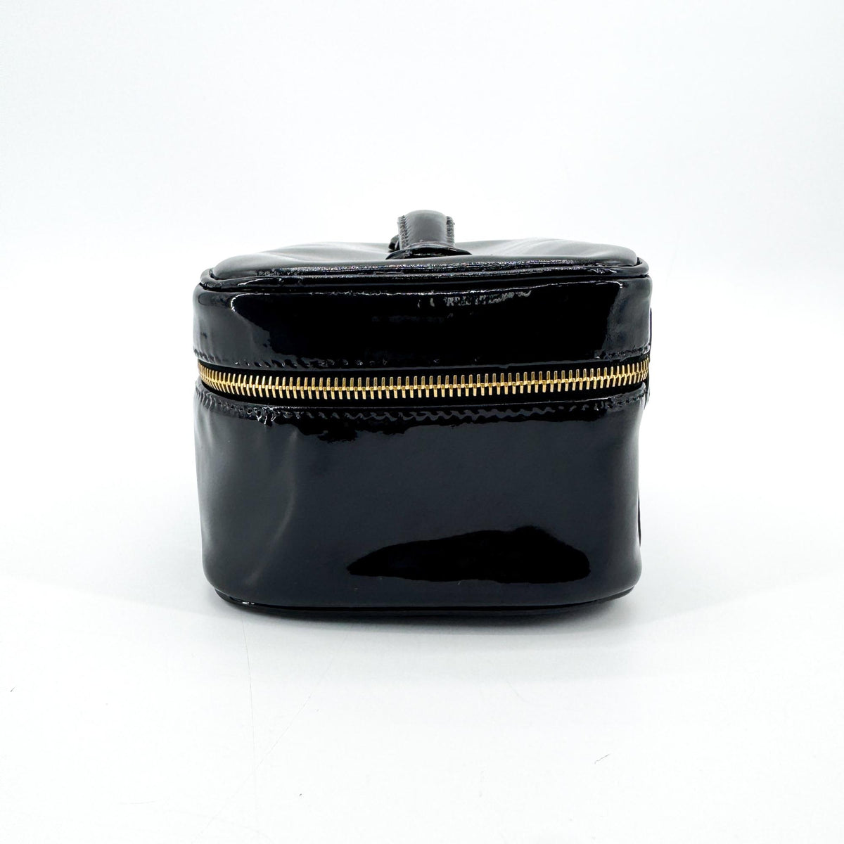 Chanel Vintage Timeless Cosmetic Case Patent, Black, Patent Leather, Clutch