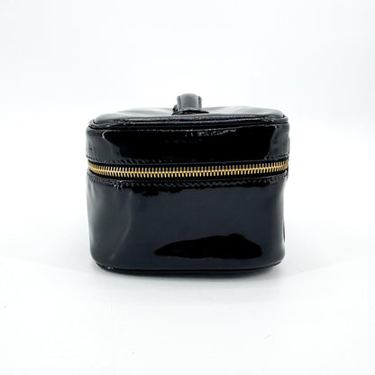 Chanel Vintage Timeless Cosmetic Case Patent, Black, Patent Leather, Clutch