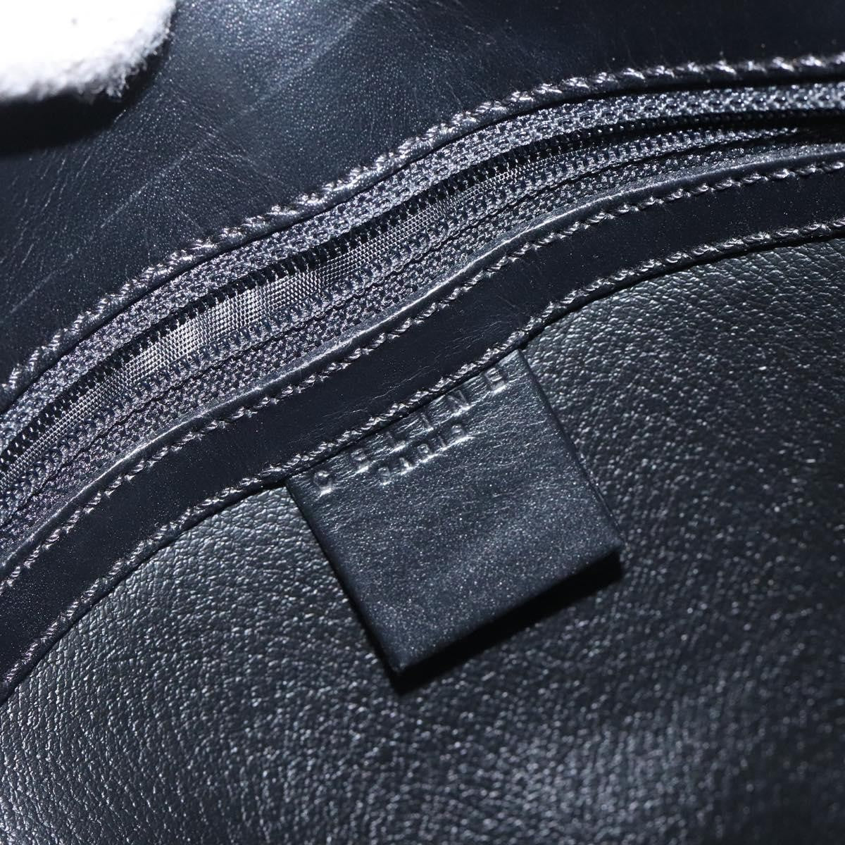 Celine Vintage Macadam Canvas and Leather, Black, Canvas, Shoulder Bag