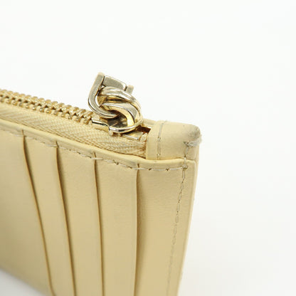 Christian Dior Lady Dior Card Holder Cannage Quilt Patent, Yellow, Leather, Card Holder