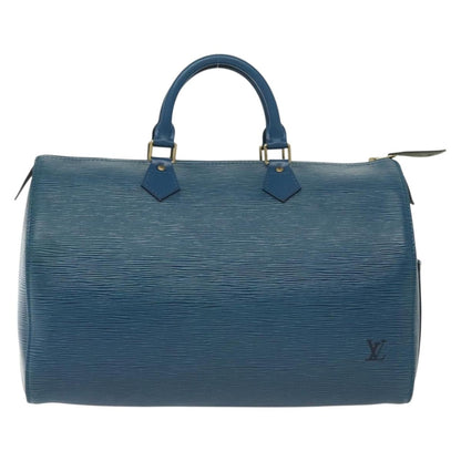 Louis Vuitton Speedy Handbag Epi Leather, BLUE, LEATHER, Handbag