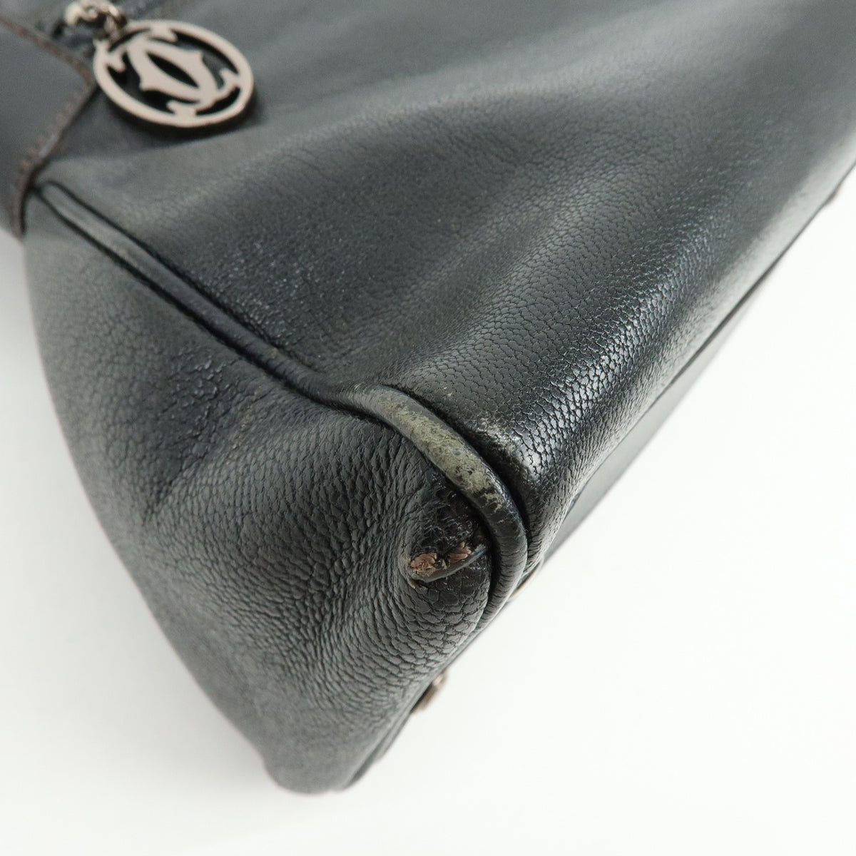 Cartier Marcello Leather, Black, Leather, Handbag