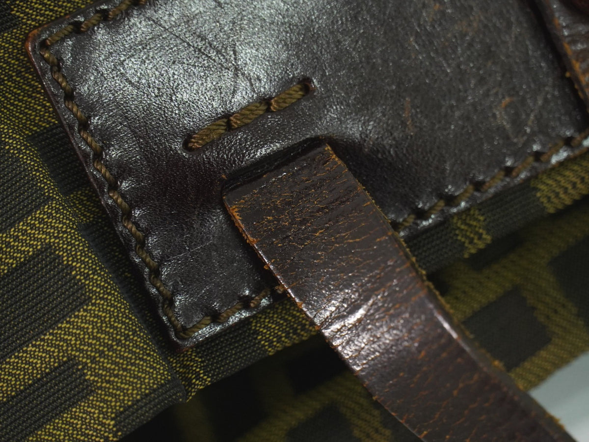 Fendi Convertible Zucca Canvas, Brown, Canvas, Tote Bag