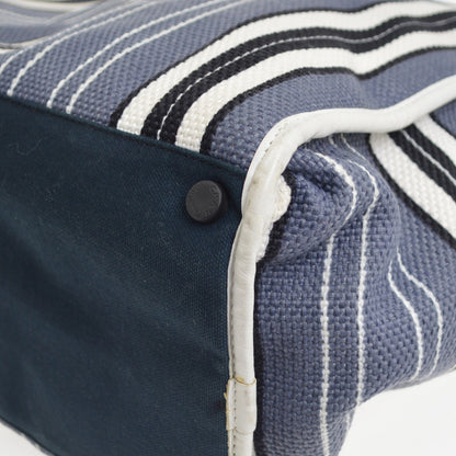 Chanel Vintage Pocket Striped Canvas, Multicolour, Canvas, Tote Bag