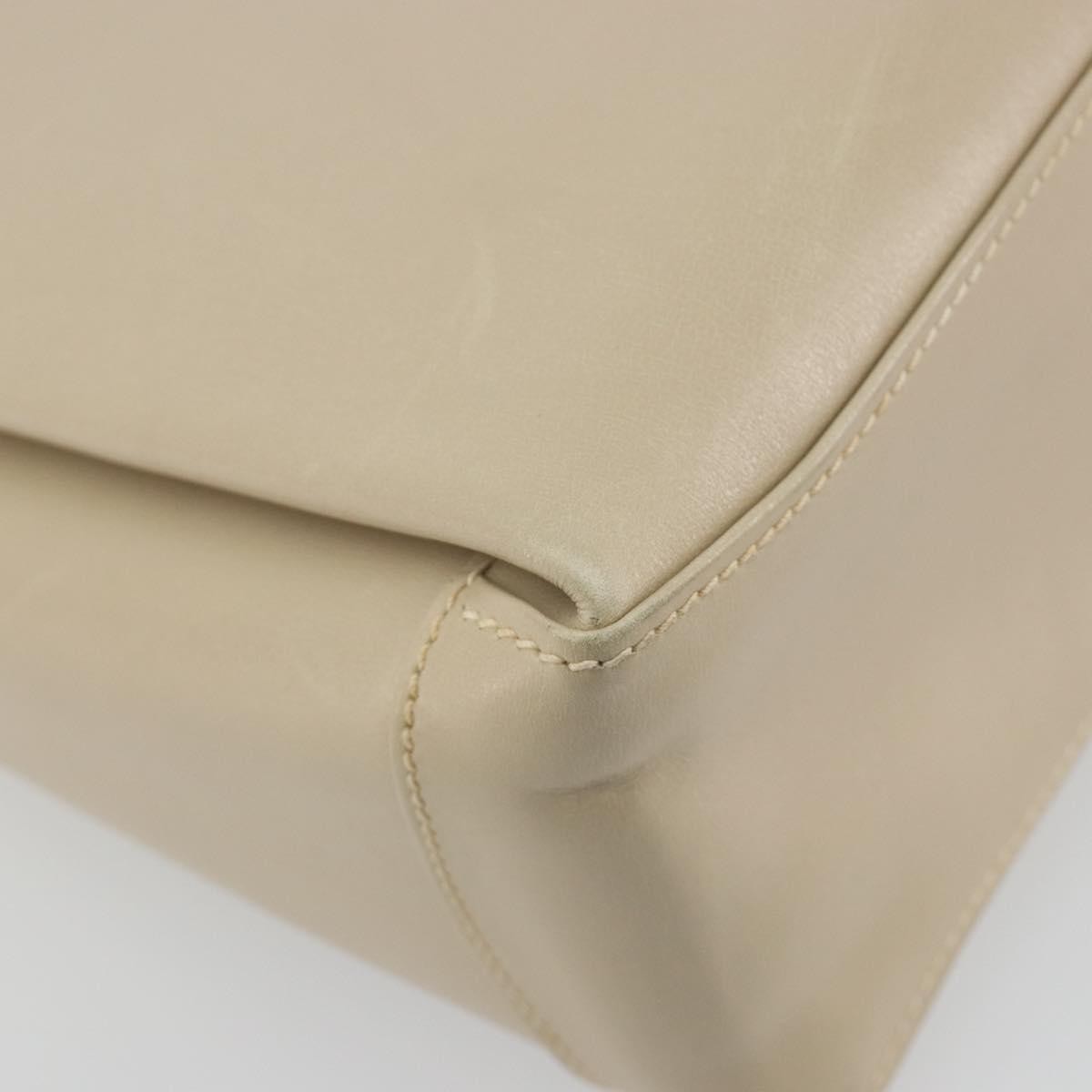 Gucci Vintage Convertible Box Leather, Beige, Leather, Handbag