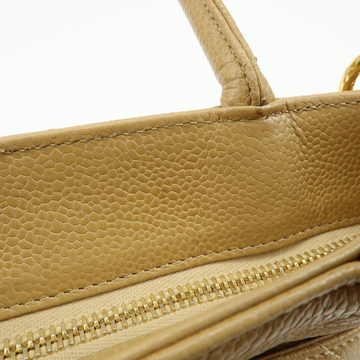 Chanel Medallion Quilted Lambskin, Beige, Calfskin, Tote Bag