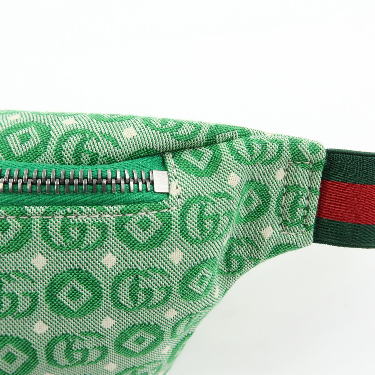 Gucci Children's Belt Printed GG Coated Canvas, Green, Canvas, Handbag