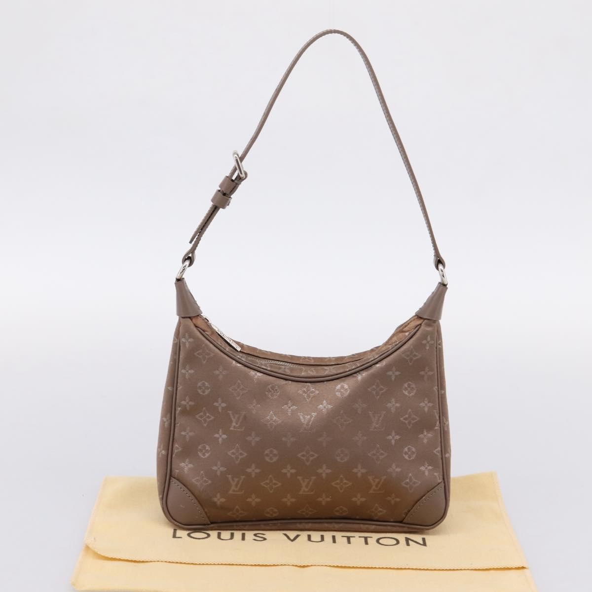 Louis Vuitton Boulogne Monogram Satin, Beige, Canvas, Handbag