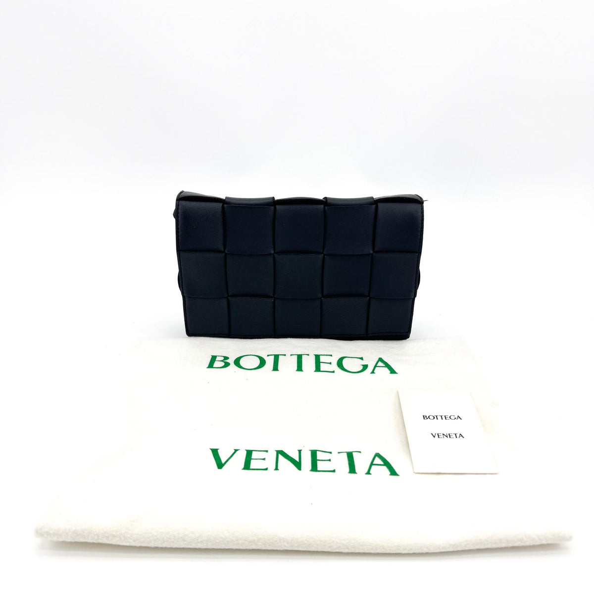 Bottega Veneta Cassette Maxi Intrecciato Leather, Black, Leather, Crossbody Bag