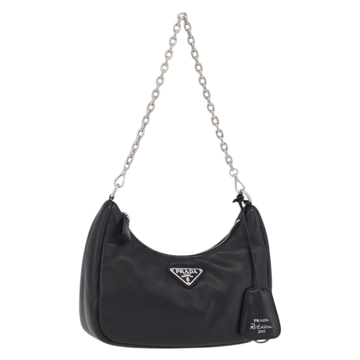 Prada Re-Edition 2005 Nappa Leather, Black, Leather, Shoulder Bag