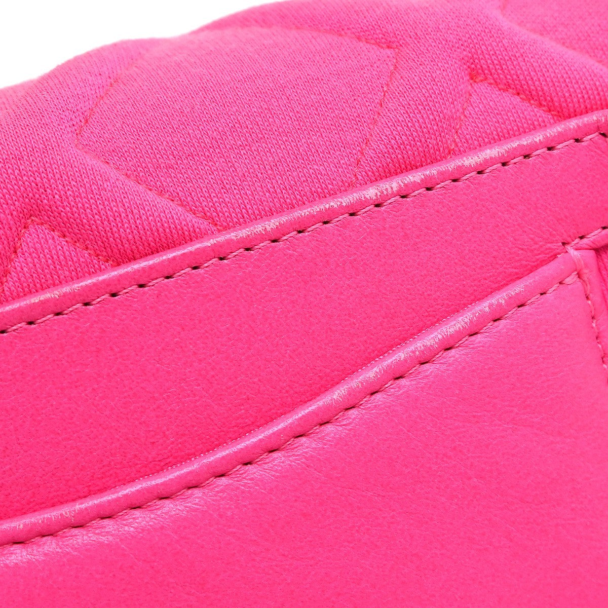 Chanel 19 Belt Quilted Jersey, Pink, Canvas, Shoulder Bag