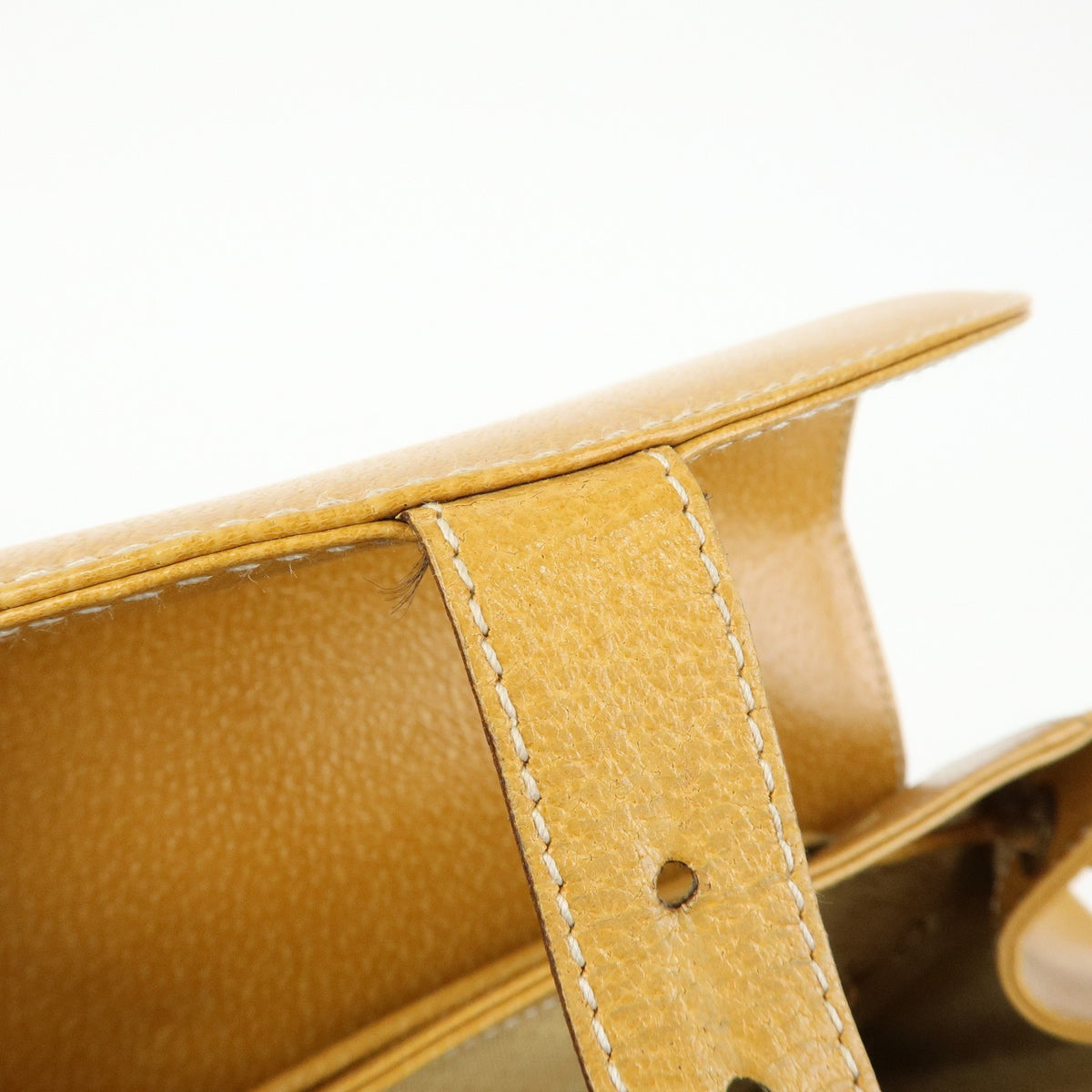 Gucci Vintage Bamboo Leather, Yellow, Leather, Backpack