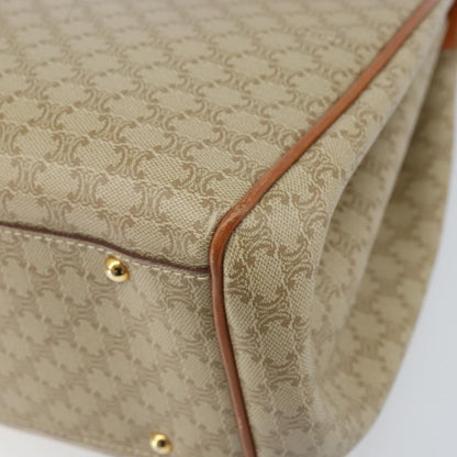 Celine Vintage Macadam Shopper Coated Canvas, Beige, Canvas, Tote Bag