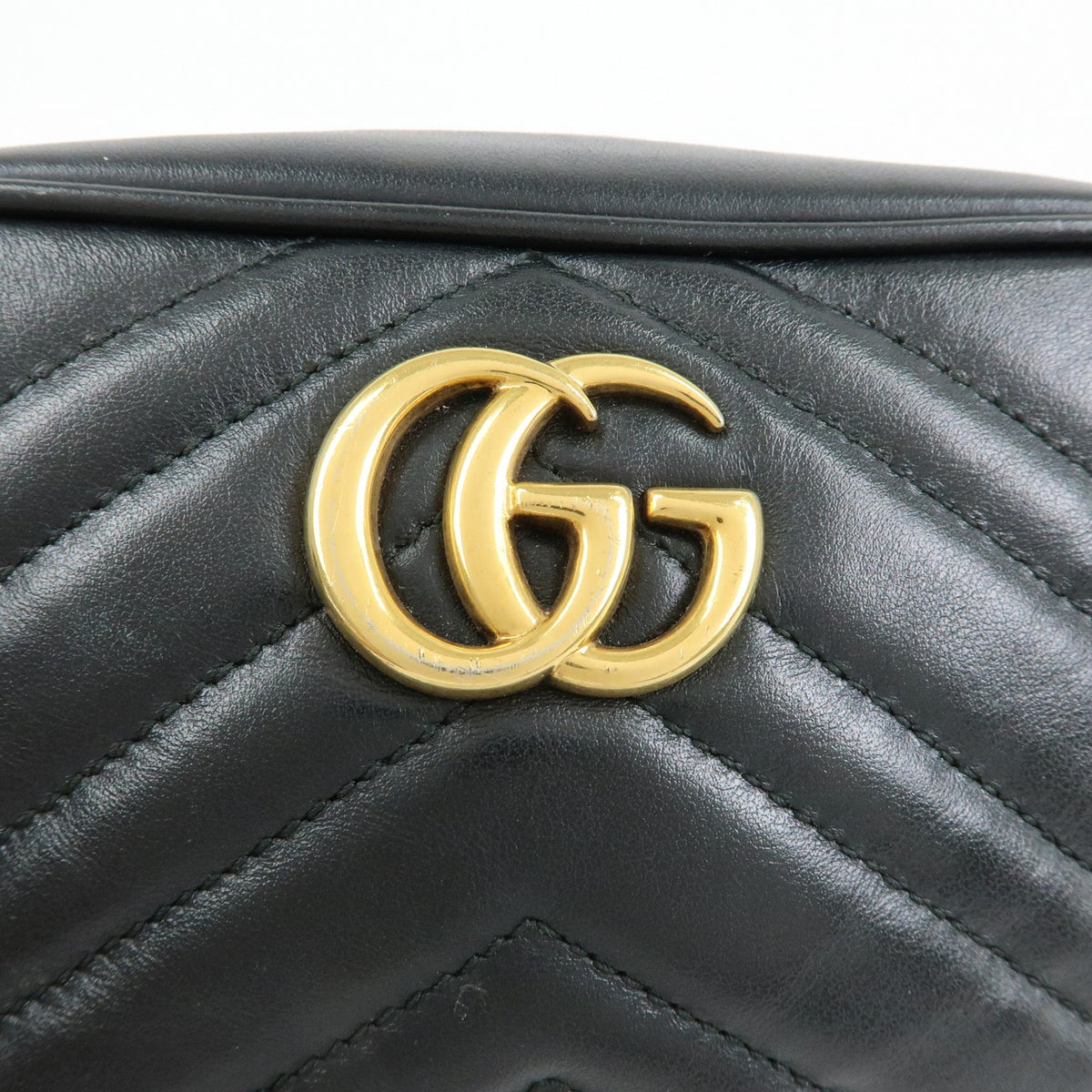 Gucci GG Marmont Matelasse Patent, Black, Leather, Shoulder Bag