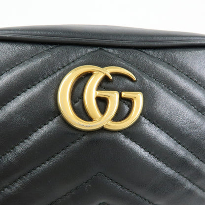 Gucci GG Marmont Matelasse Patent, Black, Leather, Shoulder Bag