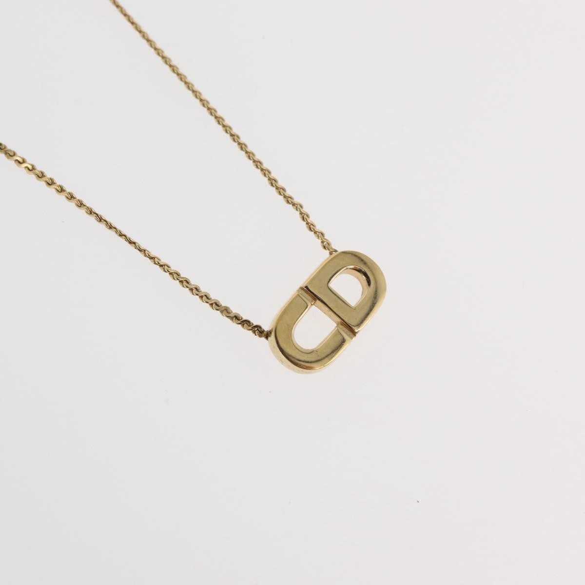 Christian Dior Logo Pendant Metal, Gold, Metal, Necklace