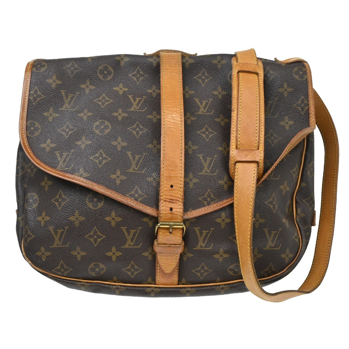 Louis Vuitton Saumur Monogram Canvas, Brown, Canvas, Shoulder Bag