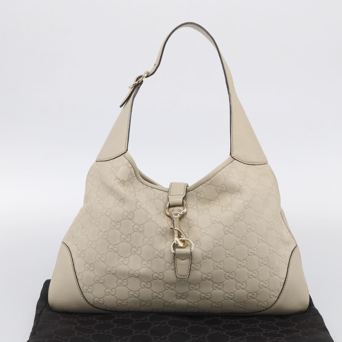 Gucci Jackie Leather, Beige, Canvas, Tote Bag