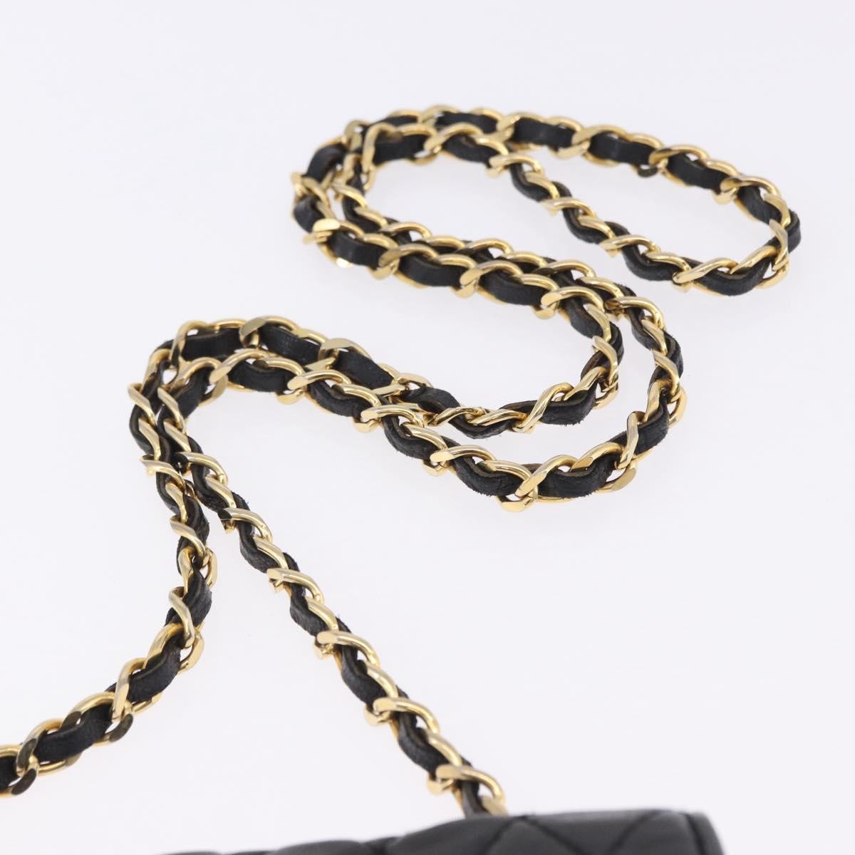 Bally Vintage Chain Quilted Leather, Black, Leather, Shoulder Bag