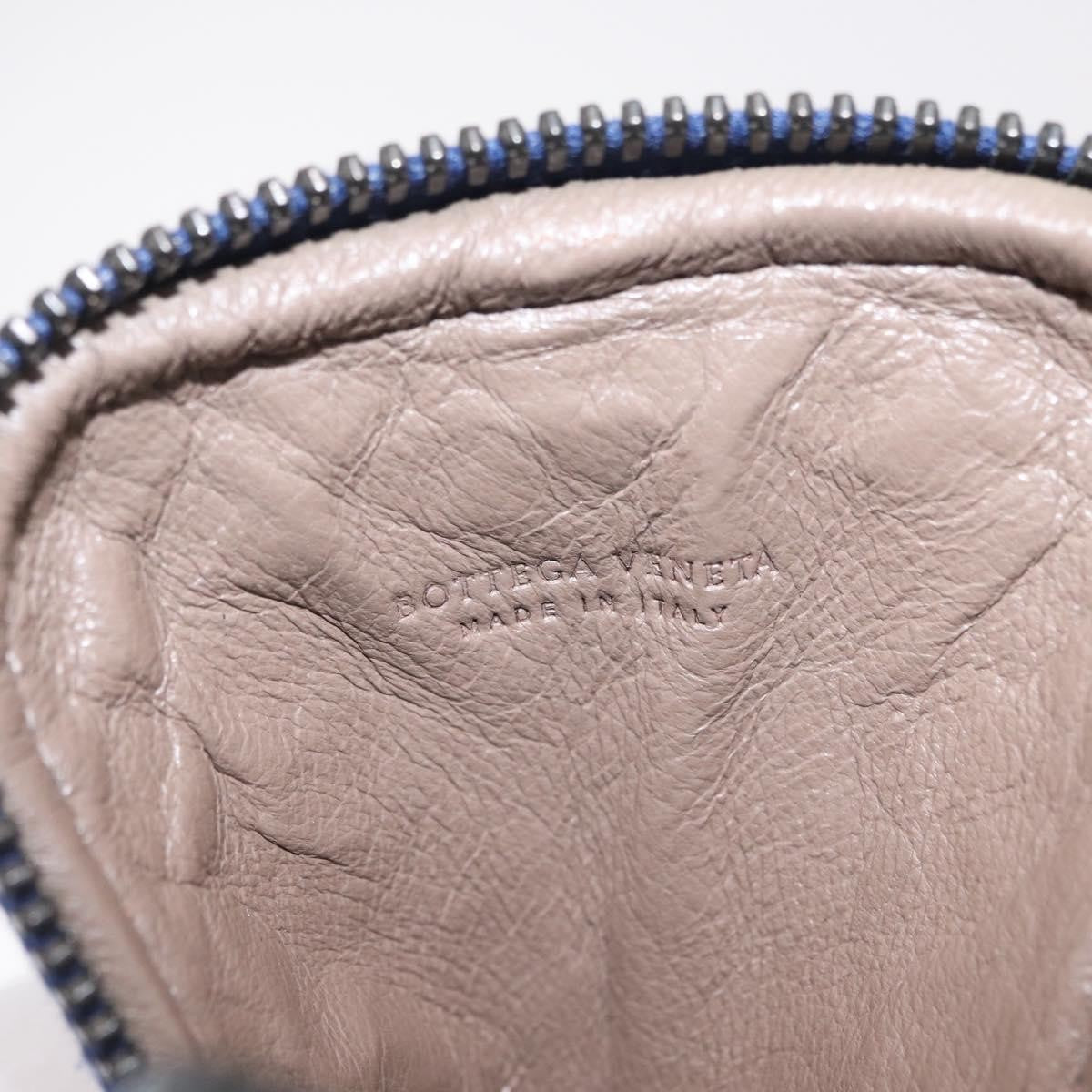 Bottega Veneta Zip Around Intrecciato Nappa, Navy, Leather, Handbag